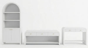 Safavieh Liabella Curved Front White Writing Desk with Two Drawers for Modern Home Office SFV4233A