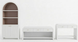 Safavieh Liabella Curved Front White Writing Desk with Two Drawers for Modern Home Office SFV4233A