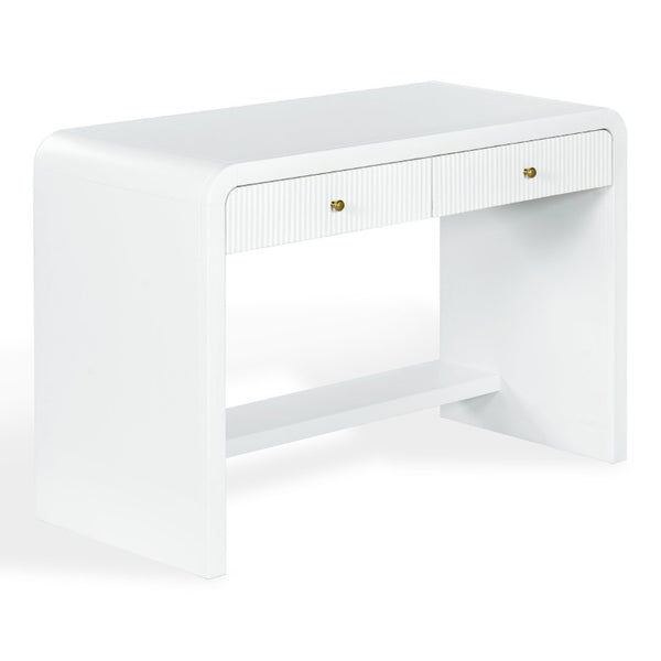 Safavieh Liabella Curved Front White Writing Desk with Two Drawers for Modern Home Office SFV4233A