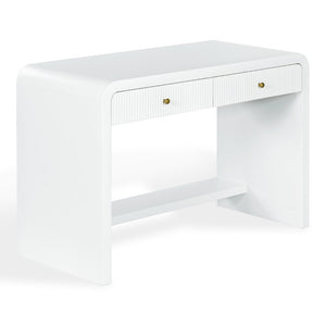Safavieh Liabella Curved Front White Writing Desk with Two Drawers for Modern Home Office SFV4233A
