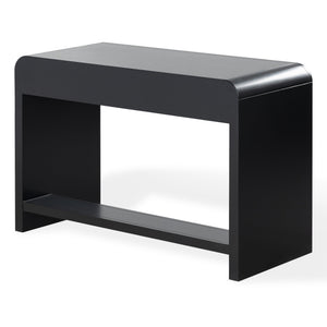 Liabella Curved 2-Drawer Desk With Wood Top And Metal Frame – Compact Ergonomic Workspace, Stylish Storage