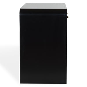 Liabella Curved 2-Drawer Desk With Wood Top And Metal Frame – Compact Ergonomic Workspace, Stylish Storage