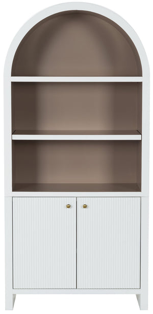 Safavieh Liabella 5 Shelf Wood Bookcase - Stylish Home Storage Solution For Books And Decor Showcase White ,Natural Wood ,Metal Sfv4234a-2bx