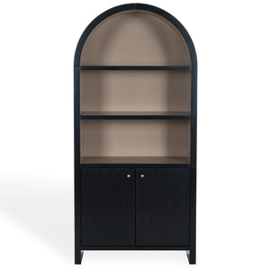 Safavieh Liabella 5 Shelf Wood Bookcase - Stylish Home Storage Solution For Books And Decor Showcase Black ,White Wood ,Metal Sfv4234b-2bx