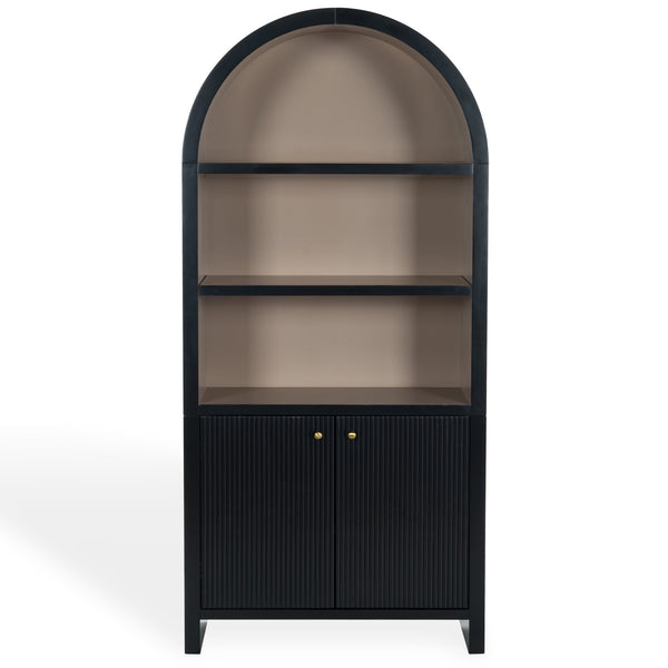 Safavieh Liabella 5 Shelf Wood Bookcase - Stylish Home Storage Solution For Books And Decor Showcase Black ,White Wood ,Metal Sfv4234b-2bx