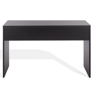 Safavieh JESSEY 2 Drawer Wood Desk - Modern Design with Spacious Storage for Stylish Home Office Setup Black / Brass SFV4236A