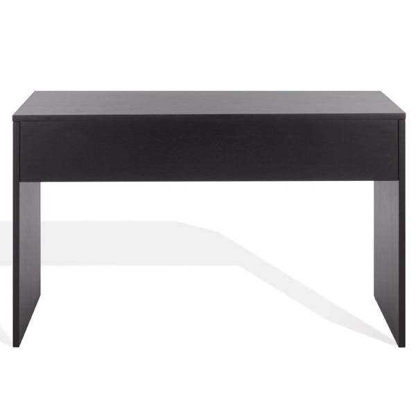 Safavieh JESSEY 2 Drawer Wood Desk - Modern Design with Spacious Storage for Stylish Home Office Setup Black / Brass SFV4236A
