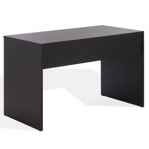 Safavieh JESSEY 2 Drawer Wood Desk - Modern Design with Spacious Storage for Stylish Home Office Setup Black / Brass SFV4236A