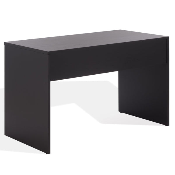 Safavieh JESSEY 2 Drawer Wood Desk - Modern Design with Spacious Storage for Stylish Home Office Setup Black / Brass SFV4236A