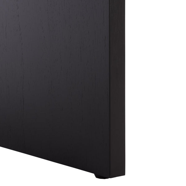 Safavieh JESSEY 2 Drawer Wood Desk - Modern Design with Spacious Storage for Stylish Home Office Setup Black / Brass SFV4236A