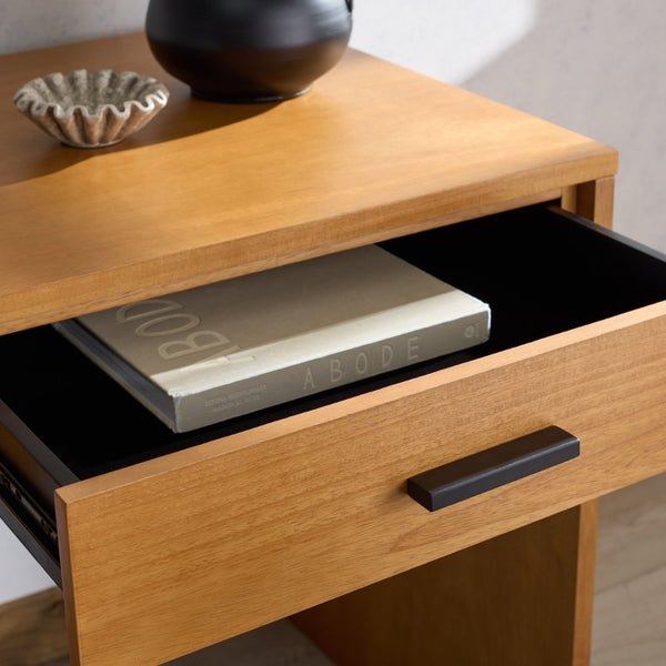 Safavieh JESSEY 2 Drawer Wood Desk - Modern Design with Spacious Storage for Stylish Home Office Setup Natural / Black SFV4236B