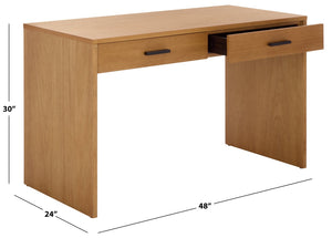 Safavieh JESSEY 2 Drawer Wood Desk - Modern Design with Spacious Storage for Stylish Home Office Setup Natural / Black SFV4236B