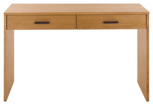 Safavieh JESSEY 2 Drawer Wood Desk - Modern Design with Spacious Storage for Stylish Home Office Setup Natural / Black SFV4236B