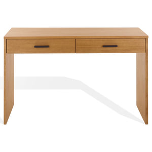 Safavieh JESSEY 2 Drawer Wood Desk - Modern Design with Spacious Storage for Stylish Home Office Setup Natural / Black SFV4236B