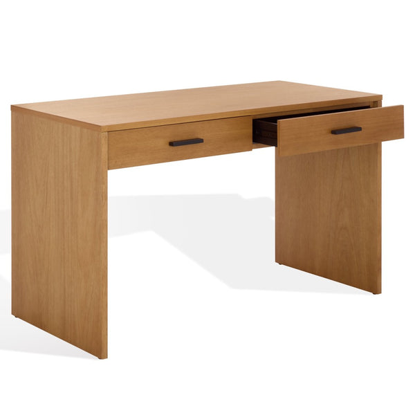 Safavieh JESSEY 2 Drawer Wood Desk - Modern Design with Spacious Storage for Stylish Home Office Setup Natural / Black SFV4236B