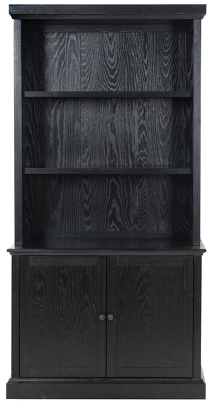 Safavieh Haylina 4 Shelf Wood Bookcase – Elegant Design For Organized Living In Modern Spaces And Style Black Wood ,Metal Sfv4237a-2bx