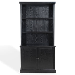 Safavieh Haylina 4 Shelf Wood Bookcase – Elegant Design For Organized Living In Modern Spaces And Style Black Wood ,Metal Sfv4237a-2bx