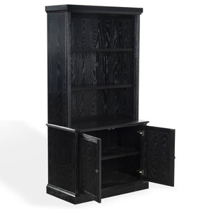 Safavieh Haylina 4 Shelf Wood Bookcase – Elegant Design For Organized Living In Modern Spaces And Style Black Wood ,Metal Sfv4237a-2bx