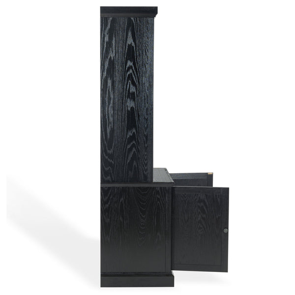 Safavieh Haylina 4 Shelf Wood Bookcase – Elegant Design For Organized Living In Modern Spaces And Style Black Wood ,Metal Sfv4237a-2bx