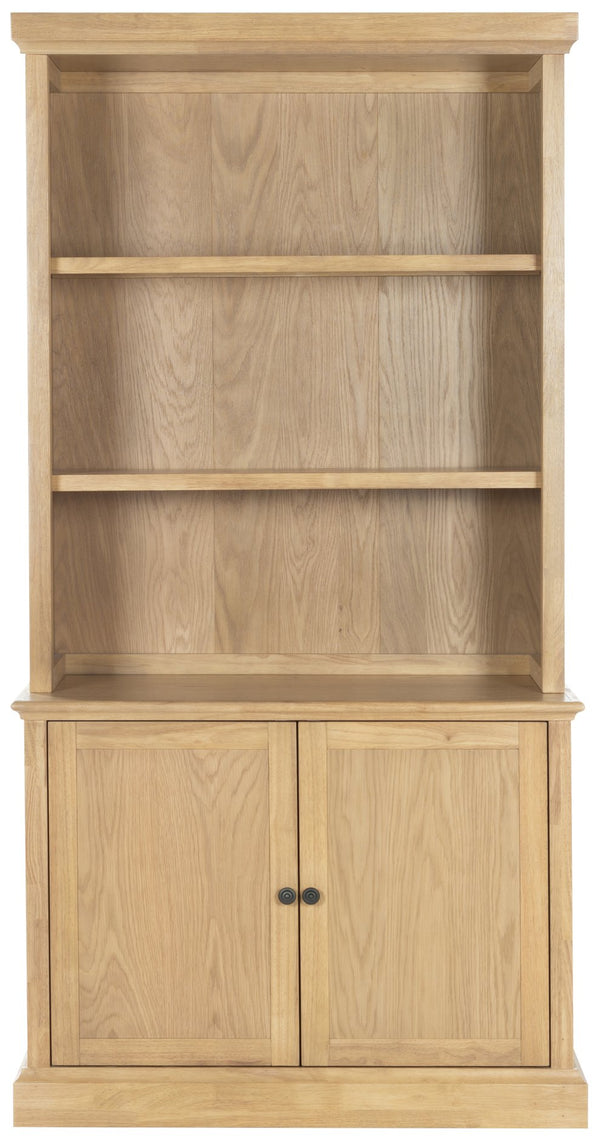 Safavieh Haylina 4 Shelf Wood Bookcase – Elegant Design For Organized Living In Modern Spaces And Style Natural ,Black Wood ,Metal Sfv4237b-2bx