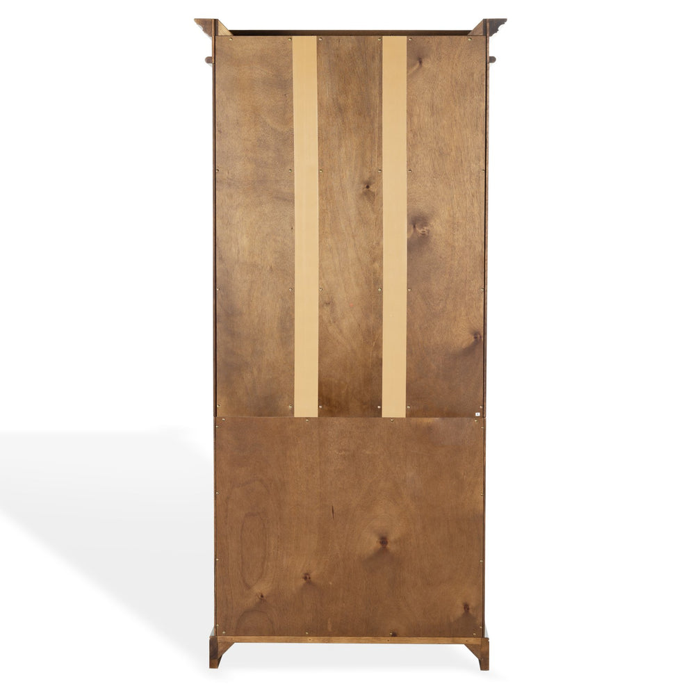 Safavieh Francesco 4 Shelf Wood Bookcase – Stylish Storage Solution With Elegant Accents For Any Room Walnut ,Brass Wood ,Metal Sfv4238a-2bx