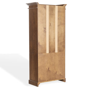 Safavieh Francesco 4 Shelf Wood Bookcase – Stylish Storage Solution With Elegant Accents For Any Room Walnut ,Brass Wood ,Metal Sfv4238a-2bx