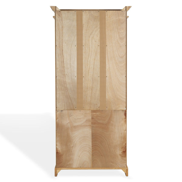 Safavieh Francesco 4 Shelf Wood Bookcase – Stylish Storage Solution With Elegant Accents For Any Room Natural ,Black Wood ,Metal Sfv4238b-2bx