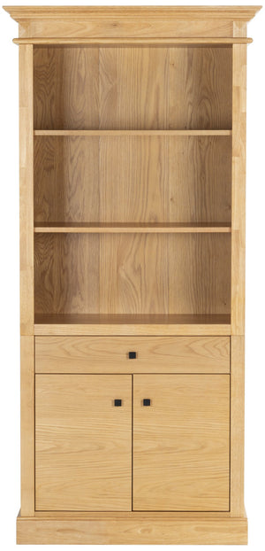 Safavieh Francesco 4 Shelf Wood Bookcase – Stylish Storage Solution With Elegant Accents For Any Room Natural ,Black Wood ,Metal Sfv4238b-2bx