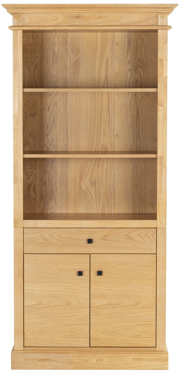 Safavieh Francesco 4 Shelf Wood Bookcase – Stylish Storage Solution With Elegant Accents For Any Room Natural ,Black Wood ,Metal Sfv4238b-2bx