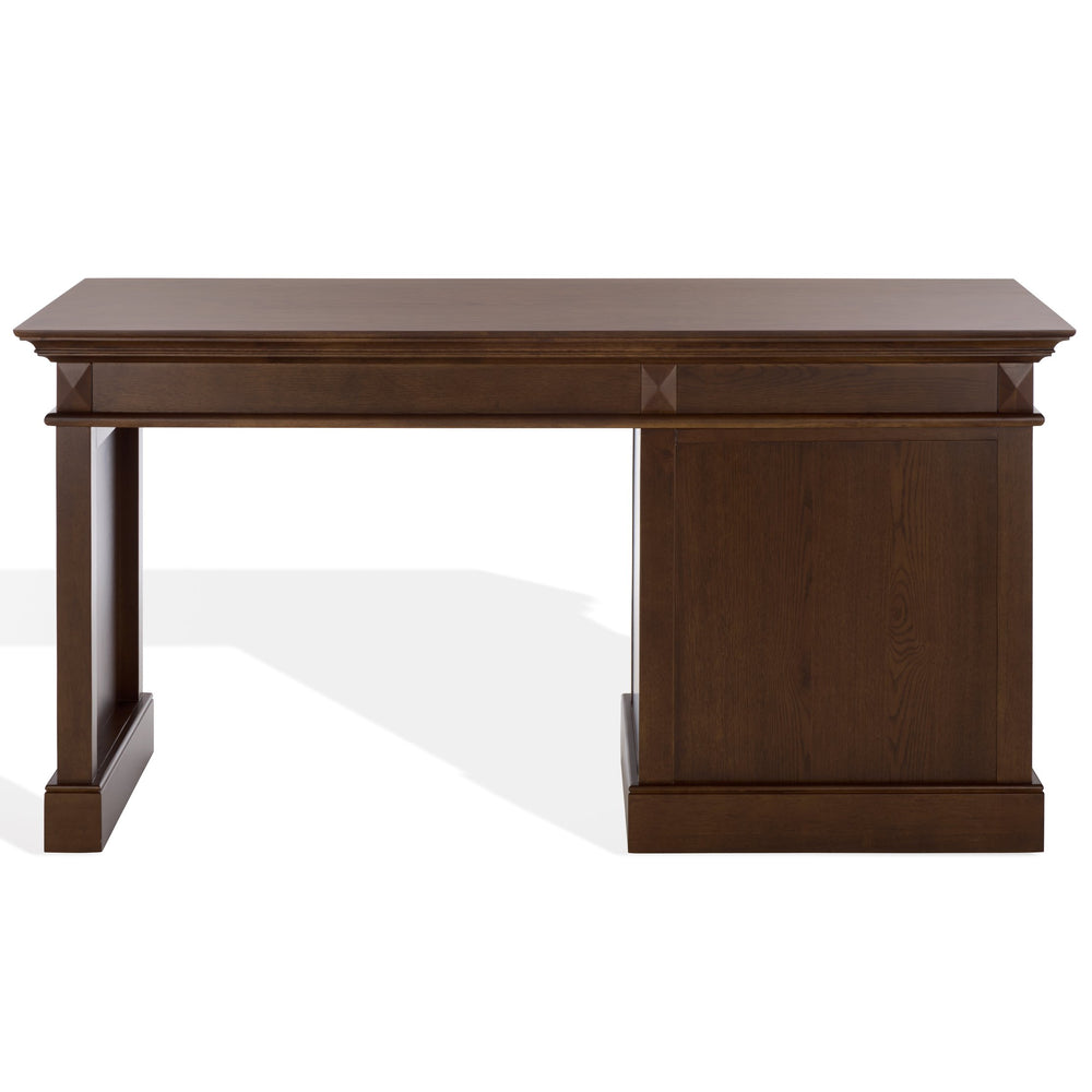 Safavieh Francesco 4 Drawer Wood Desk – Elegant Design With Durable Construction For A Stylish Workspace Upgrade Walnut ,Brass Wood ,Metal Sfv4239a-2bx