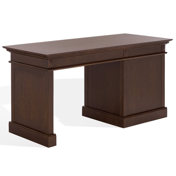 Safavieh Francesco 4 Drawer Wood Desk – Elegant Design With Durable Construction For A Stylish Workspace Upgrade Walnut ,Brass Wood ,Metal Sfv4239a-2bx