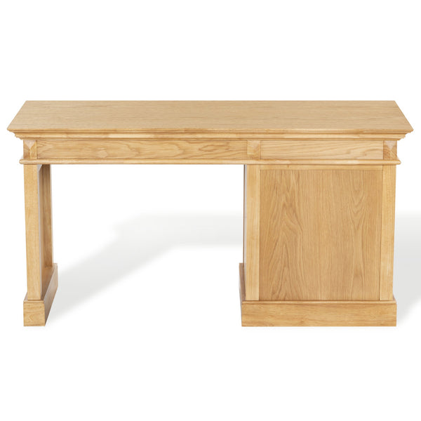 Safavieh Francesco 4 Drawer Wood Desk – Elegant Design With Durable Construction For A Stylish Workspace Upgrade Natural ,Black Wood ,Metal Sfv4239b-2bx