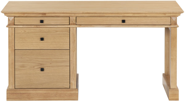 Safavieh Francesco 4 Drawer Wood Desk – Elegant Design With Durable Construction For A Stylish Workspace Upgrade Natural ,Black Wood ,Metal Sfv4239b-2bx