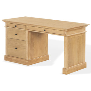 Safavieh Francesco 4 Drawer Wood Desk – Elegant Design With Durable Construction For A Stylish Workspace Upgrade Natural ,Black Wood ,Metal Sfv4239b-2bx