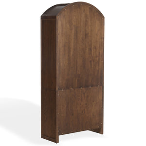 Safavieh Elladora Sophisticated Ribbed Front Wood Bookcase - Elevate Your Space With Modern Elegance Walnut ,Brass Wood ,Metal Sfv4240a-2bx