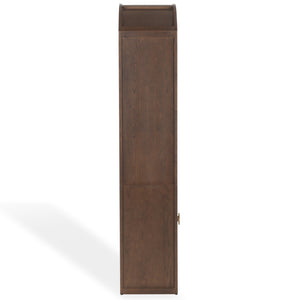 Safavieh Elladora Sophisticated Ribbed Front Wood Bookcase - Elevate Your Space With Modern Elegance Walnut ,Brass Wood ,Metal Sfv4240a-2bx