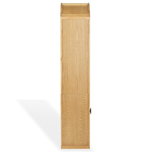 Safavieh Elladora Sophisticated Ribbed Front Wood Bookcase - Elevate Your Space With Modern Elegance Natural ,Black Wood ,Metal Sfv4240b-2bx