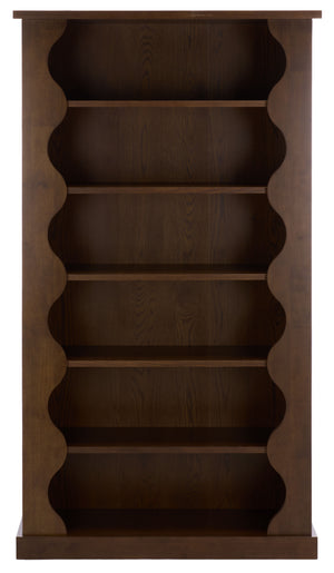 Safavieh Tristyna Wood 6 Shelf Bookcase - Elegant Design For Organizing Books And Showcasing Decor Effortlessly Walnut Wood Sfv4245a-2bx