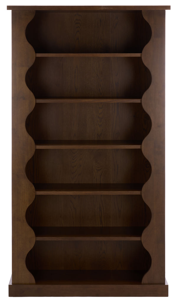 Safavieh Tristyna Wood 6 Shelf Bookcase - Elegant Design For Organizing Books And Showcasing Decor Effortlessly Walnut Wood Sfv4245a-2bx
