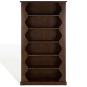Safavieh Tristyna Wood 6 Shelf Bookcase - Elegant Design For Organizing Books And Showcasing Decor Effortlessly Walnut Wood Sfv4245a-2bx