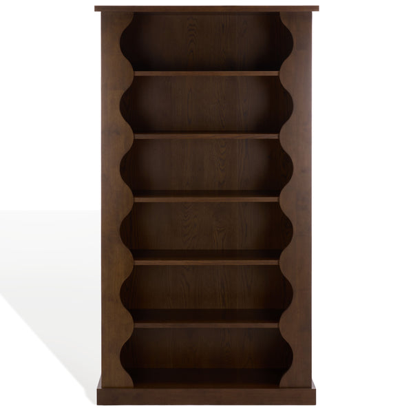 Safavieh Tristyna Wood 6 Shelf Bookcase - Elegant Design For Organizing Books And Showcasing Decor Effortlessly Walnut Wood Sfv4245a-2bx