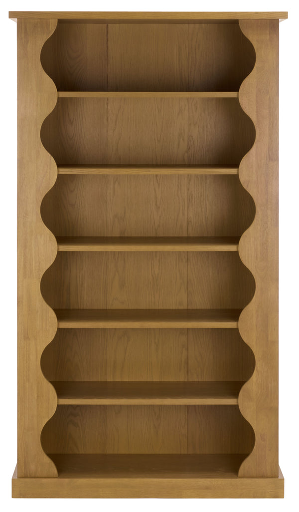 Safavieh Tristyna Wood 6 Shelf Bookcase - Elegant Design For Organizing Books And Showcasing Decor Effortlessly Natural Wood Sfv4245b-2bx
