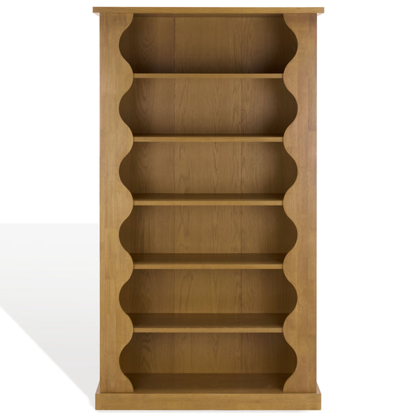 Safavieh Tristyna Wood 6 Shelf Bookcase - Elegant Design For Organizing Books And Showcasing Decor Effortlessly Natural Wood Sfv4245b-2bx