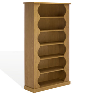 Safavieh Tristyna Wood 6 Shelf Bookcase - Elegant Design For Organizing Books And Showcasing Decor Effortlessly Natural Wood Sfv4245b-2bx
