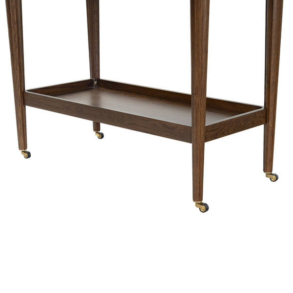 Safavieh Feliciabriana Wood 2 Shelf Barcart – Stylish And Functional Home Decor For Entertaining Guests Elegantly Walnut Wood ,Metal Sfv4247b