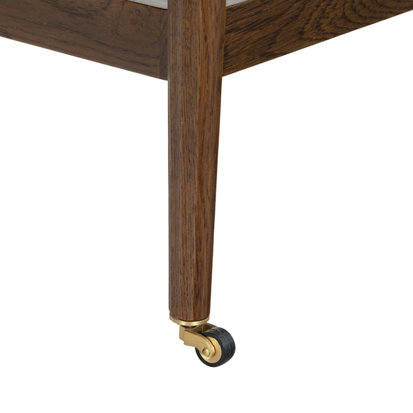 Safavieh Feliciabriana Wood 2 Shelf Barcart – Stylish And Functional Home Decor For Entertaining Guests Elegantly Walnut Wood ,Metal Sfv4247b