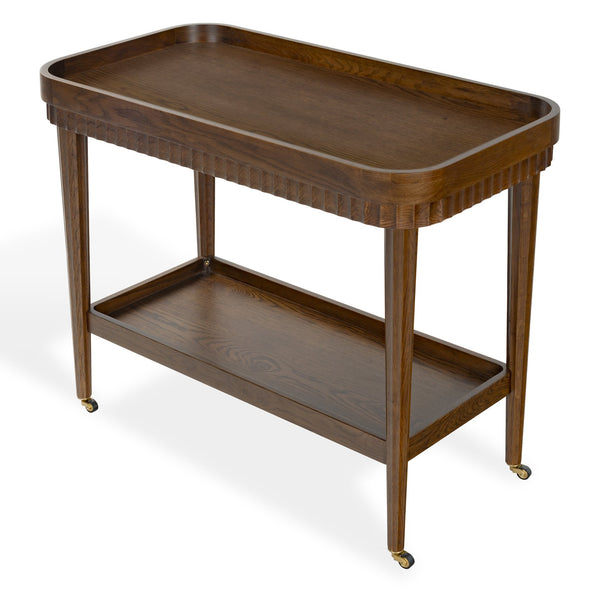 Safavieh Feliciabriana Wood 2 Shelf Barcart – Stylish And Functional Home Decor For Entertaining Guests Elegantly Walnut Wood ,Metal Sfv4247b