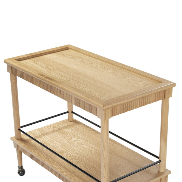 Safavieh Donnabrielle Elegant Wood 2 Shelf Barcart - Stylish Natural Finish For Effortless Entertaining Natural Wood ,Metal Sfv4248a