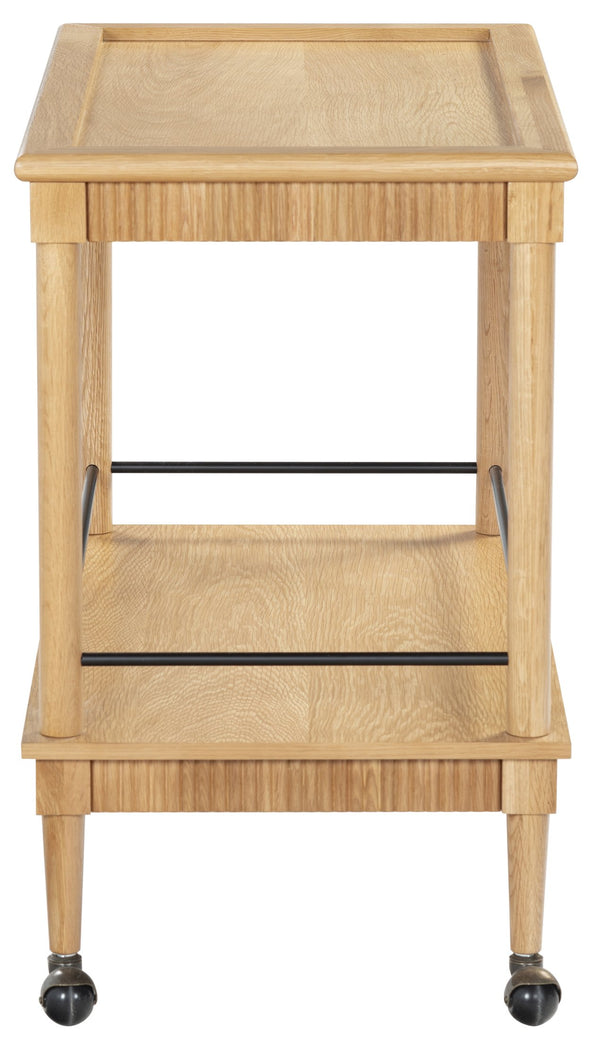Safavieh Donnabrielle Elegant Wood 2 Shelf Barcart - Stylish Natural Finish For Effortless Entertaining Natural Wood ,Metal Sfv4248a