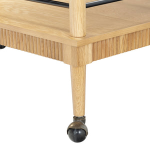 Safavieh Donnabrielle Elegant Wood 2 Shelf Barcart - Stylish Natural Finish For Effortless Entertaining Natural Wood ,Metal Sfv4248a